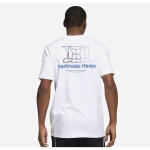 ADIDAS ORIGINALS‎ Men's Medium T-shirt Worldwide Hoops Story Graphic White NWT